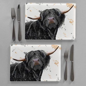 "Barnaby" The Highland Bull Premium Glass Placemat