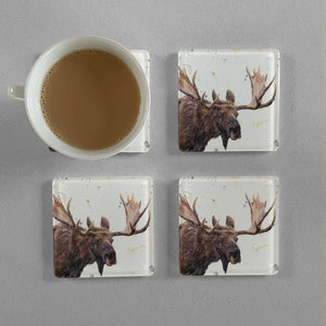 "Maurice" The Moose Premium Glass Coasters