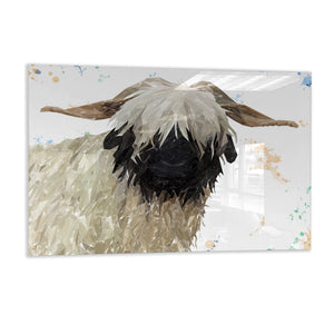 "Bertha" The Valais Blacknose Sheep Glass Wall Art