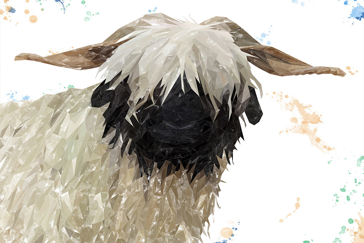 "Bertha" The Valais Blacknose Sheep Glass Wall Art