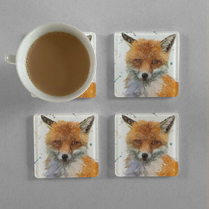 "Rusty" The Fox Premium Glass Coasters