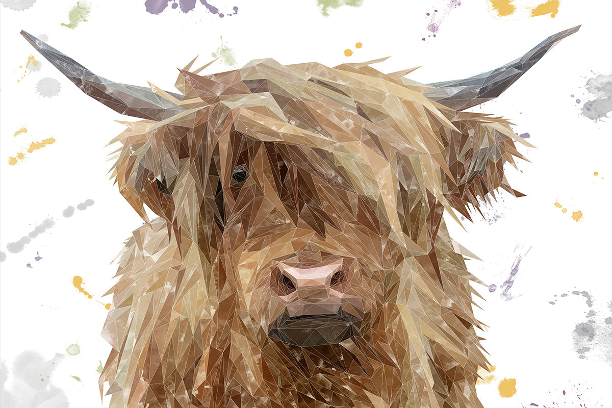 "Millie" The Highland Cow Glass Wall Art