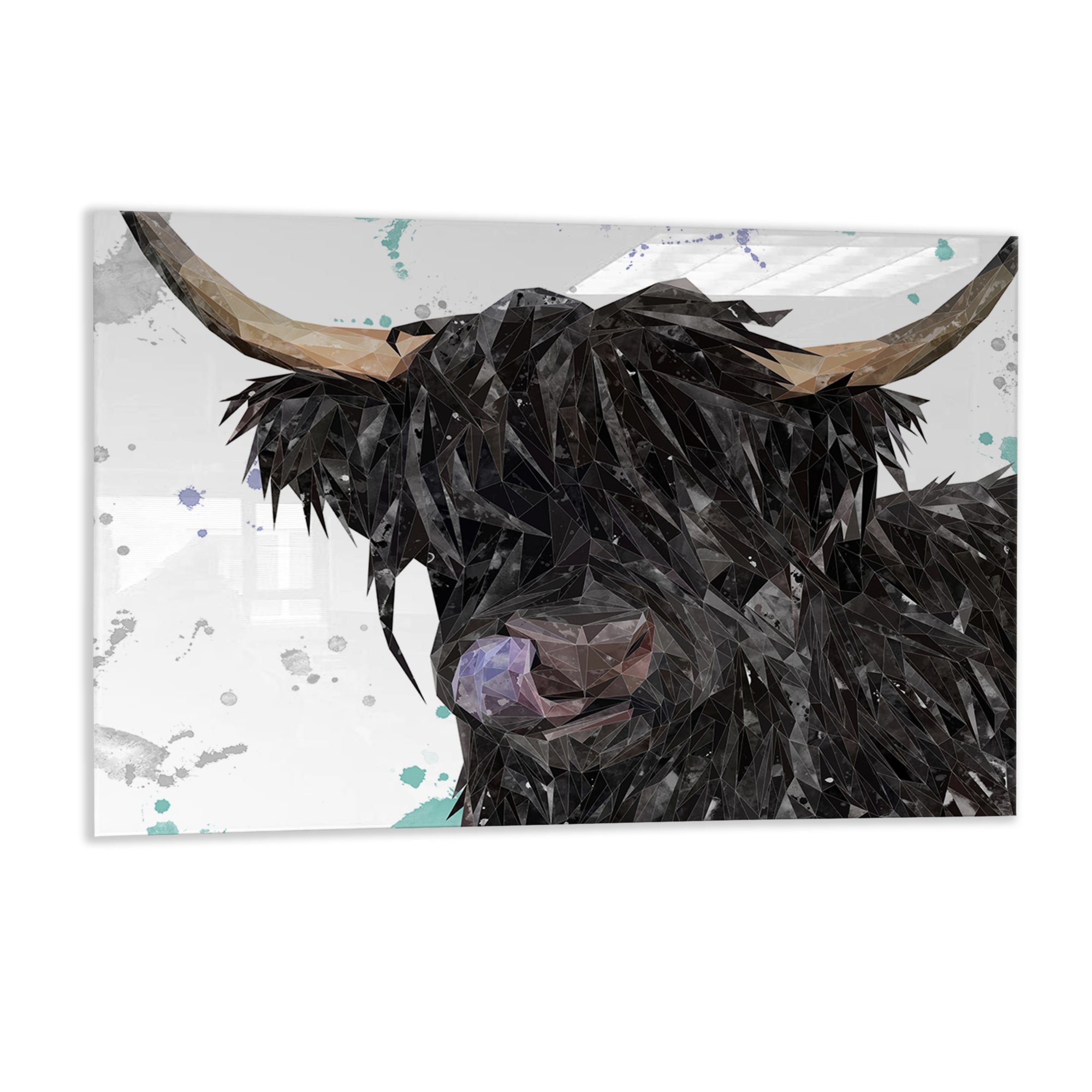 "Mabel" The Highland Cow Glass Wall Art