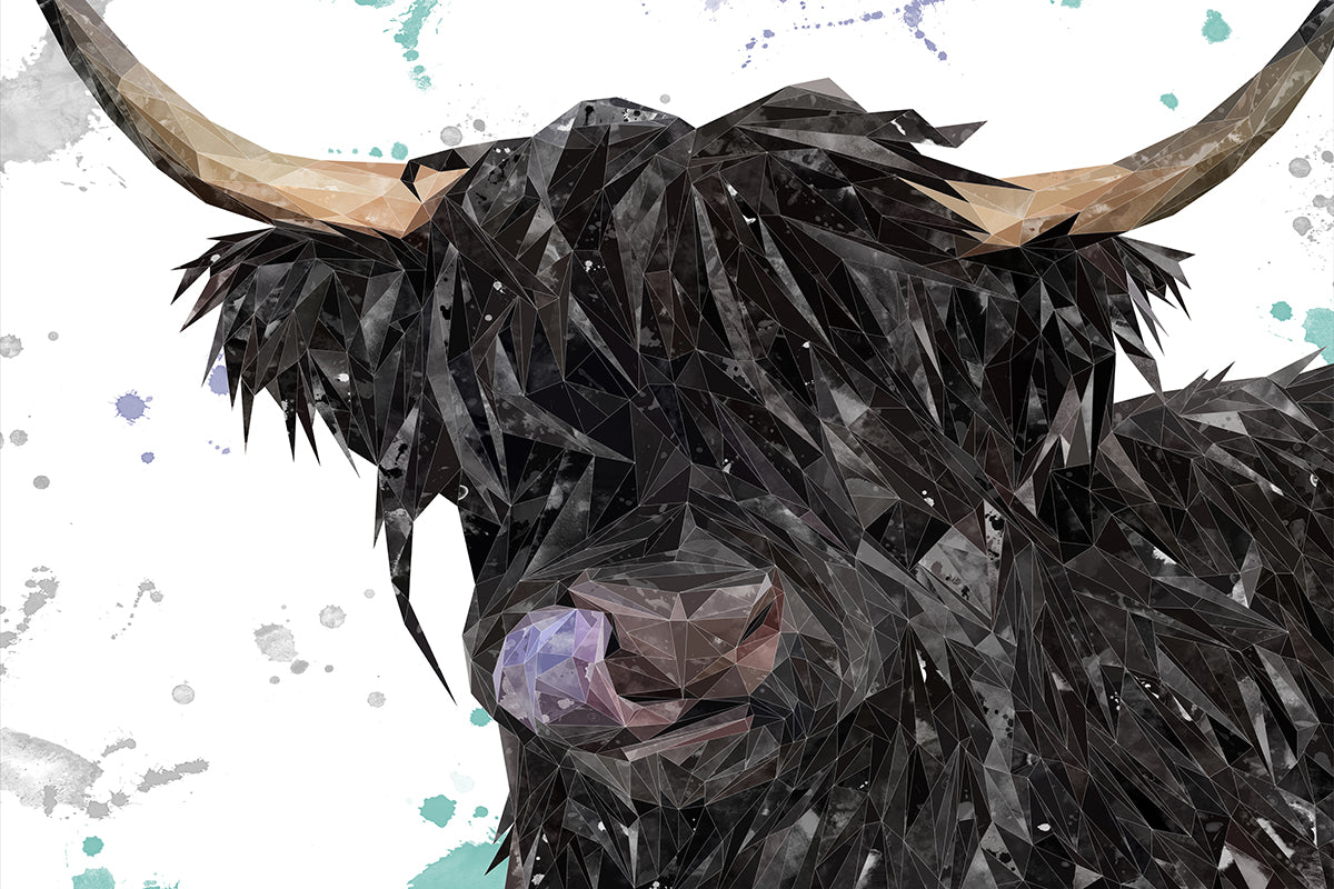 "Mabel" The Highland Cow Glass Wall Art