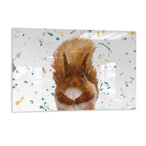 "Ellis" The Red Squirrel Glass Wall Art