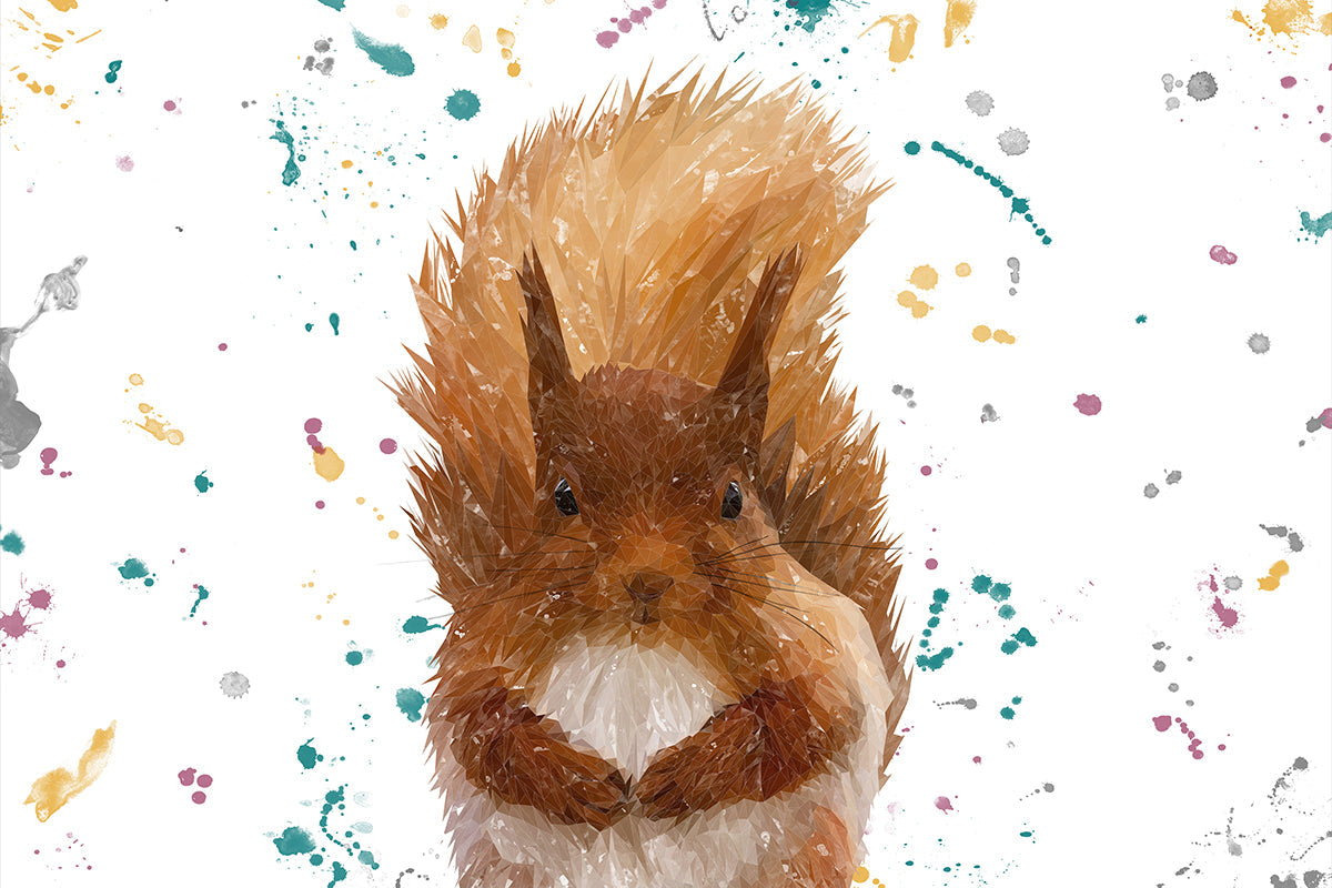 "Ellis" The Red Squirrel Glass Wall Art