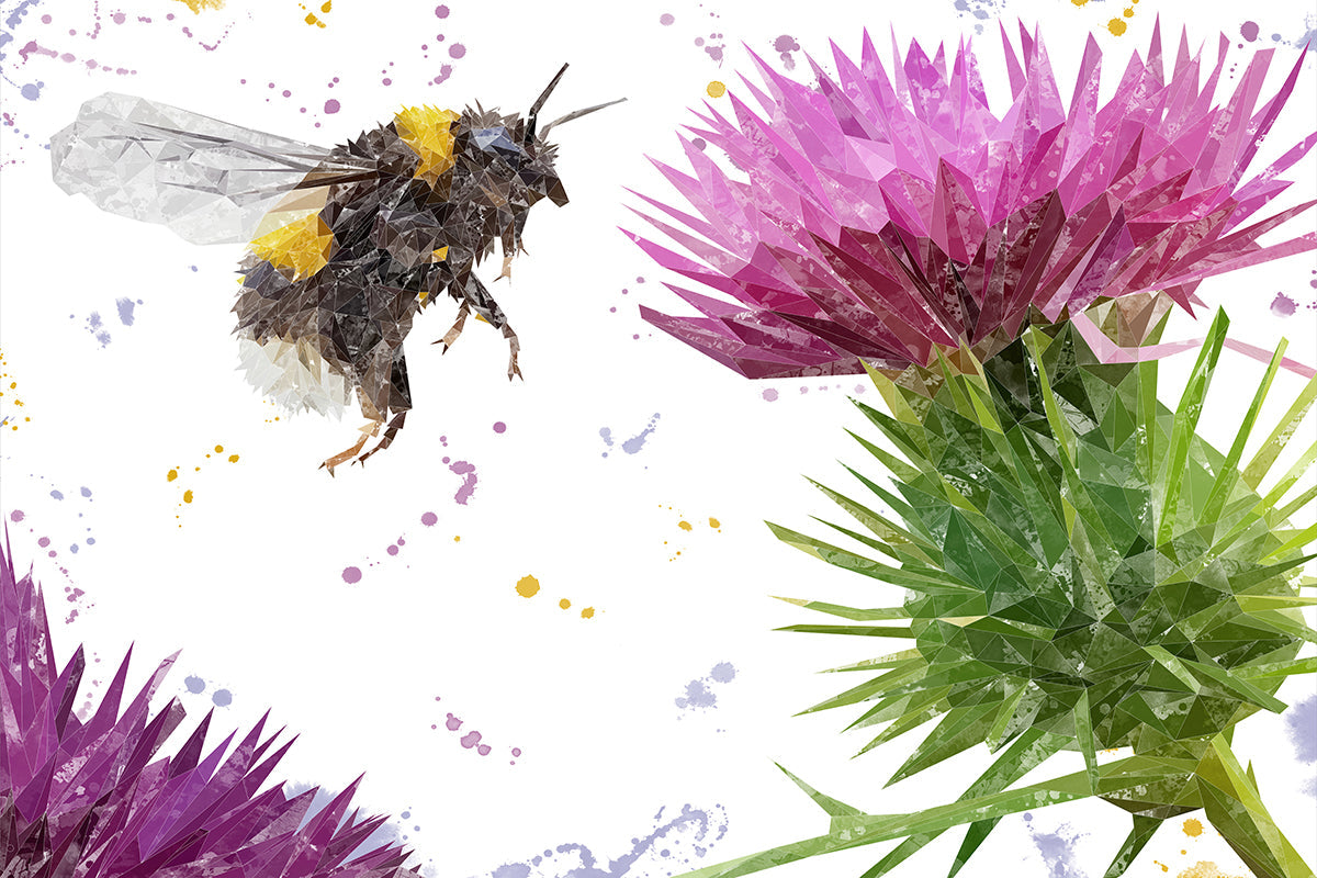 "Highland Honey" The Bee & The Thistle Glass Wall Art