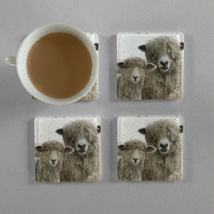 "Lily & Lottie" Background Splashes Premium Glass Coasters