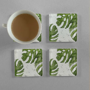 "Tranquility" Background Splashes Premium Glass Coasters