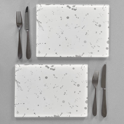 "Millie" Grey Background Splashes Accent Premium Glass Placemat