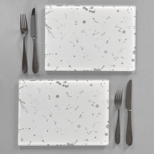 "Millie" Grey Background Splashes Accent Premium Glass Placemat