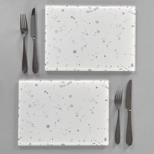 "Mac" Grey Background Splashes Accent Premium Glass Placemat