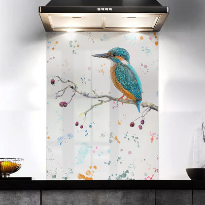 "On the Lookout" The Kingfisher (portrait) Kitchen Splashback - Andy Thomas Artworks