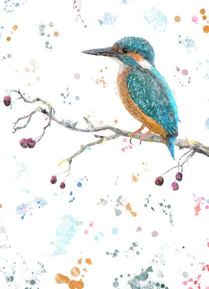 "On the Lookout" The Kingfisher (portrait) Kitchen Splashback - Andy Thomas Artworks