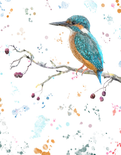 "On the Lookout" The Kingfisher (portrait) Kitchen Splashback - Andy Thomas Artworks