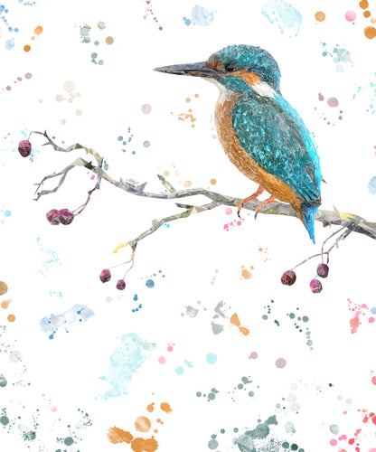 "On the Lookout" The Kingfisher (portrait) Kitchen Splashback - Andy Thomas Artworks