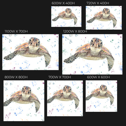 NEW! "Drift" The Sea Turtle Glass Wall Art