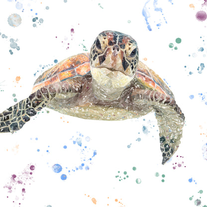 NEW! "Drift" The Sea Turtle Glass Wall Art