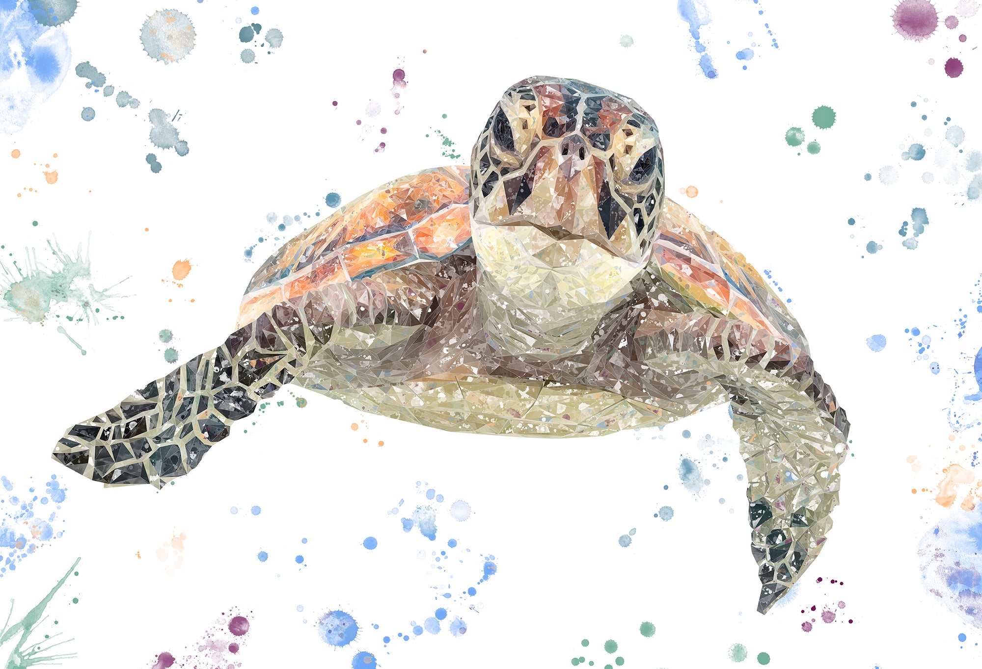 NEW! "Drift" The Sea Turtle Kitchen Splashback - Andy Thomas Artworks