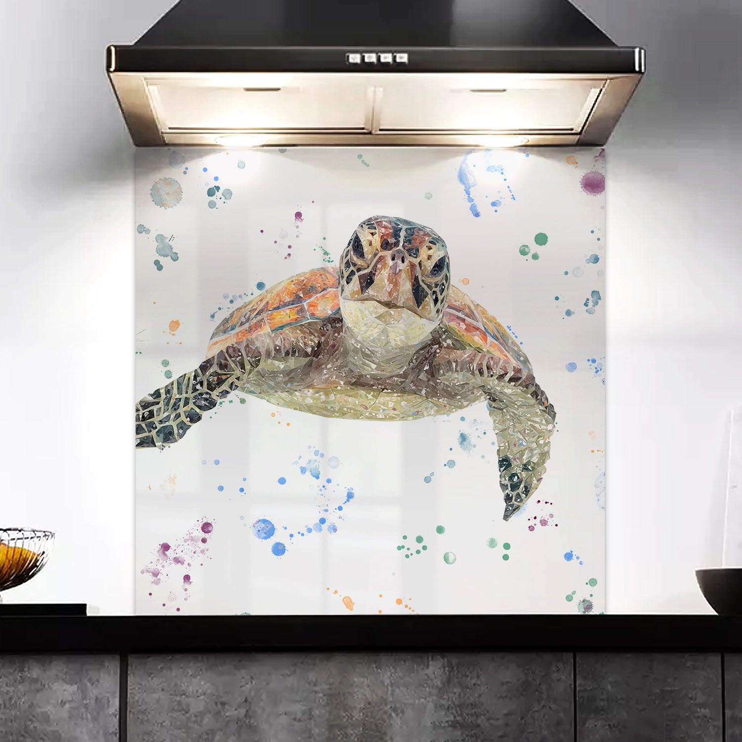 NEW! "Drift" The Sea Turtle Kitchen Splashback - Andy Thomas Artworks