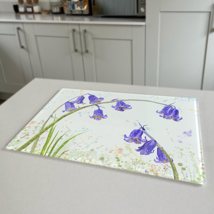 "Bluebells" Premium Glass Worktop Saver