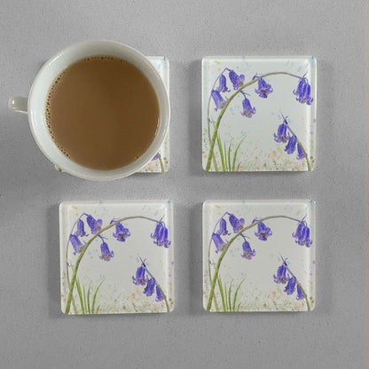 "Bluebells" Premium Glass Coasters