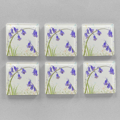 "Bluebells" Premium Glass Coasters