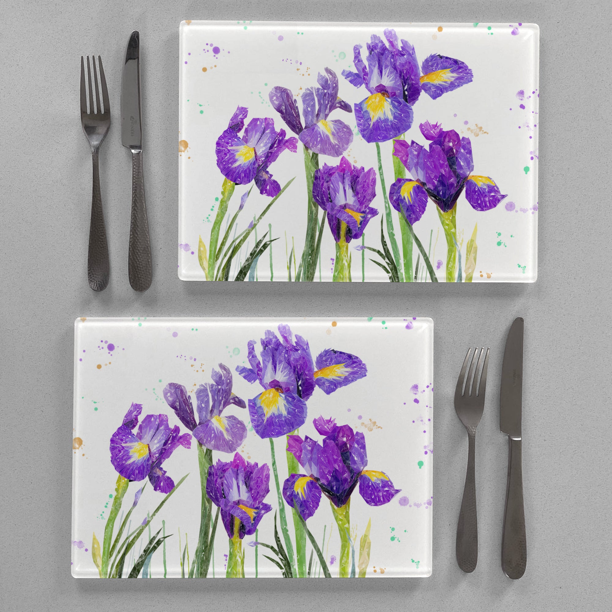 NEW! "Purple Haze" Iris Premium Glass Placemat
