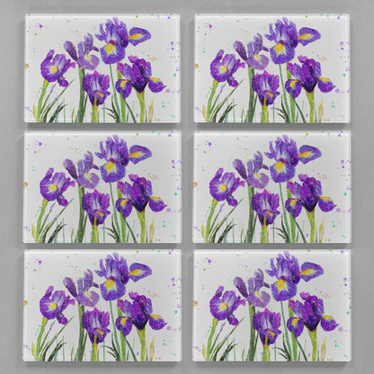 NEW! "Purple Haze" Iris Premium Glass Placemat