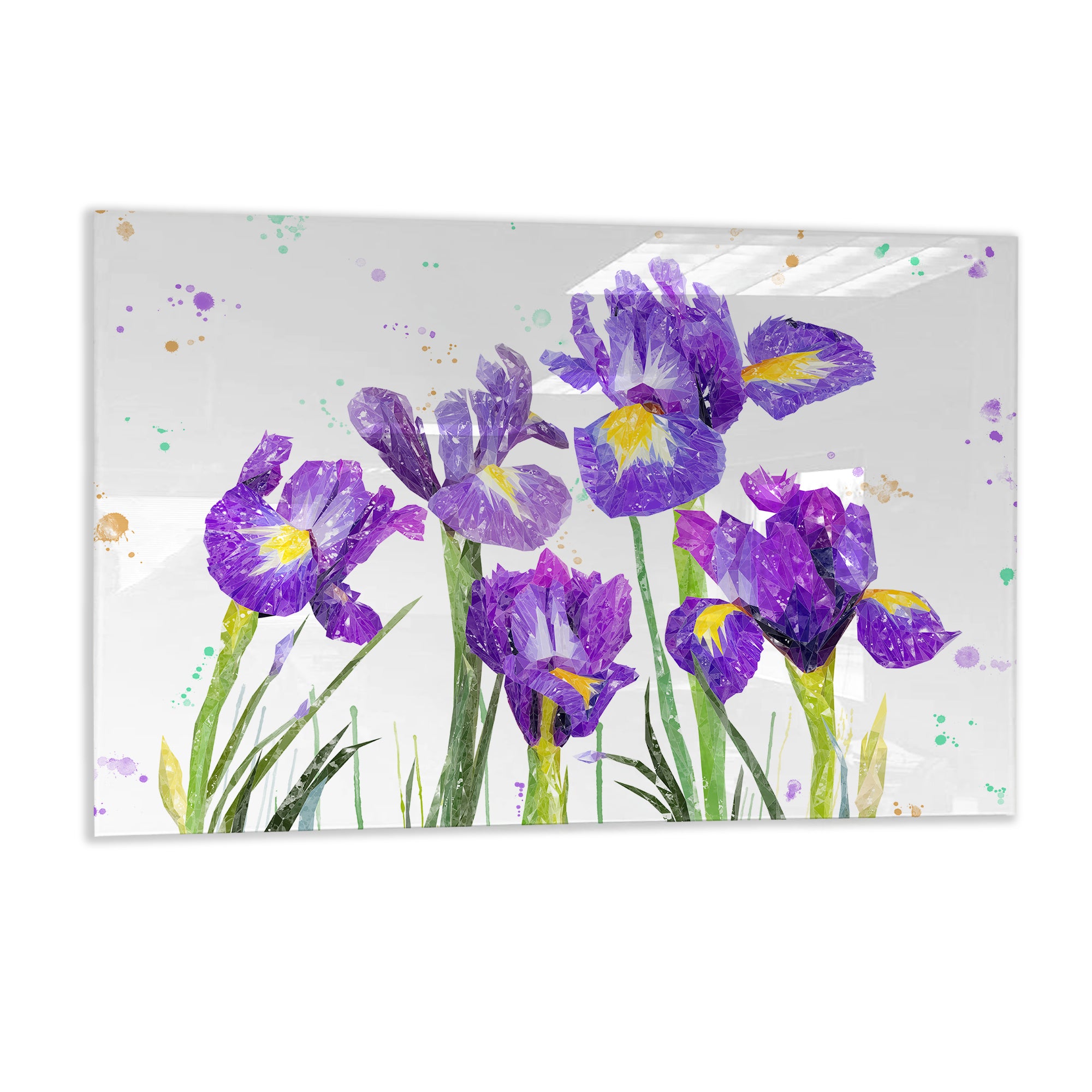NEW! "Purple Haze" Iris Glass Wall Art