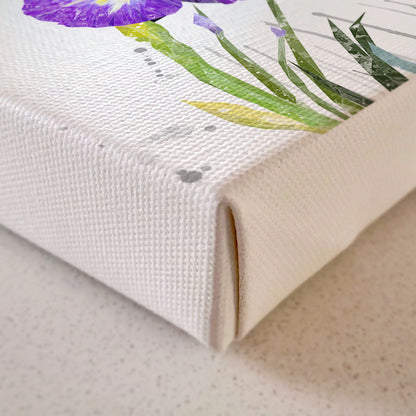 "Purple Haze" Iris Grey Background Canvas Print
