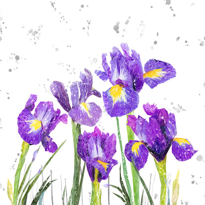 NEW! "Purple Haze" Iris Grey Background Glass Wall Art