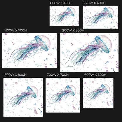 NEW! "Ophelia" The Jellyfish Glass Wall Art