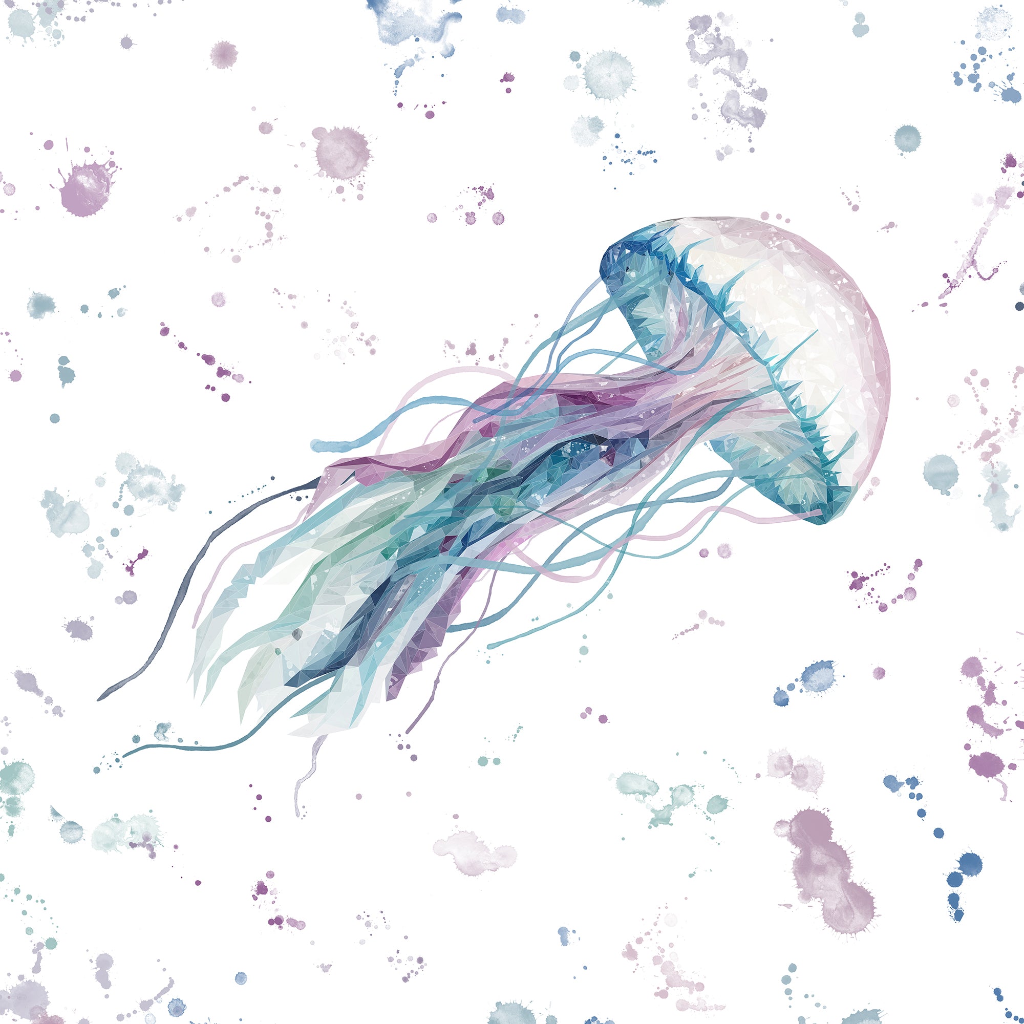 NEW! "Ophelia" The Jellyfish Glass Wall Art