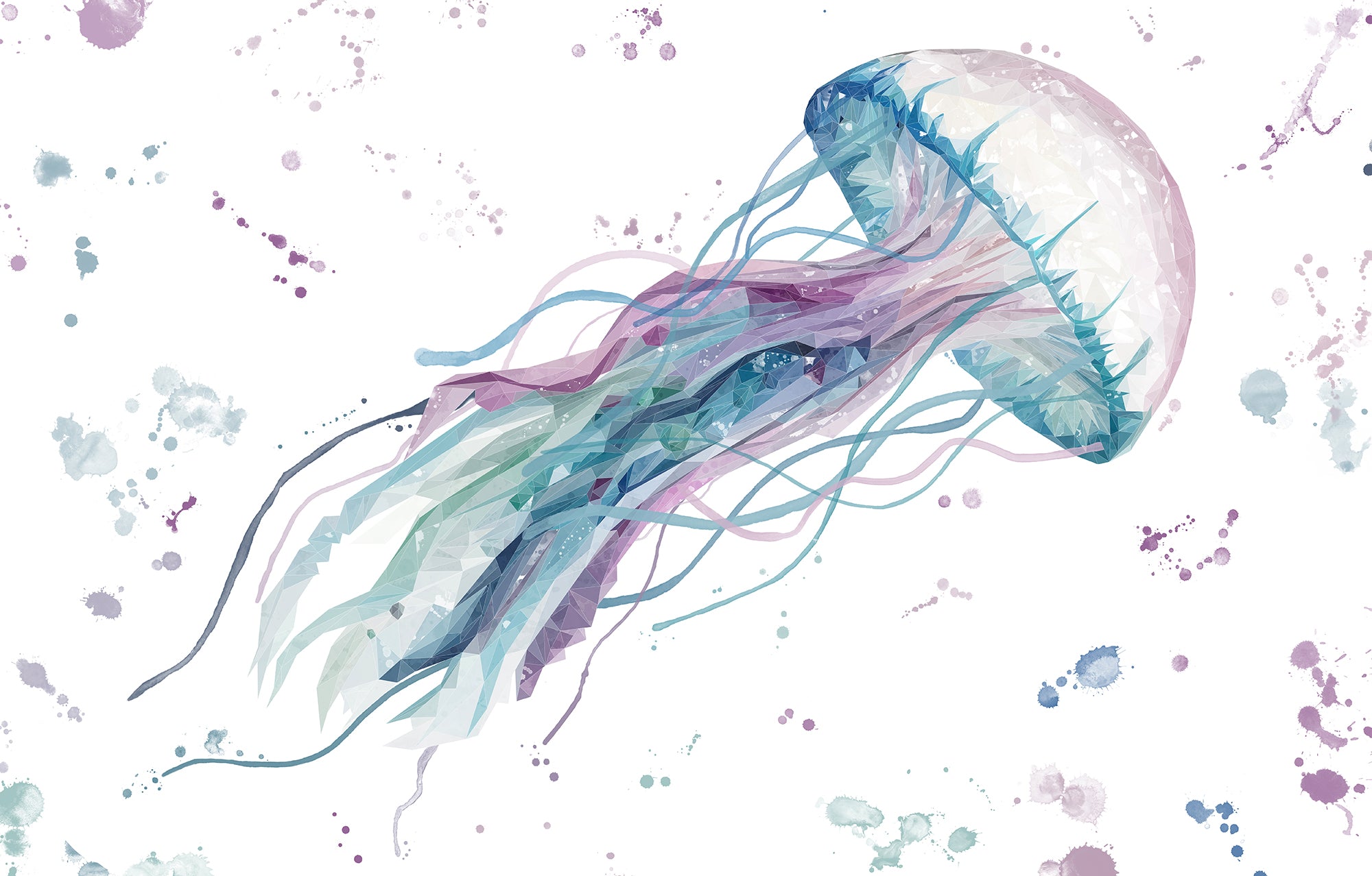 NEW! "Ophelia" The Jellyfish Glass Wall Art