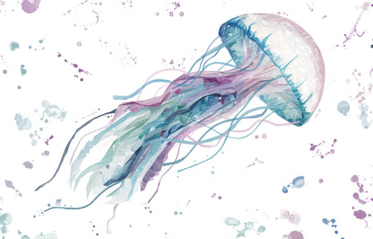NEW! "Ophelia" The Jellyfish Glass Wall Art