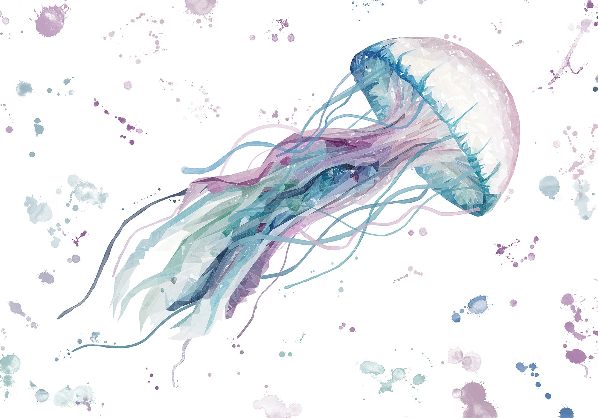 NEW! "Ophelia" Jellyfish Kitchen Splashback - Andy Thomas Artworks