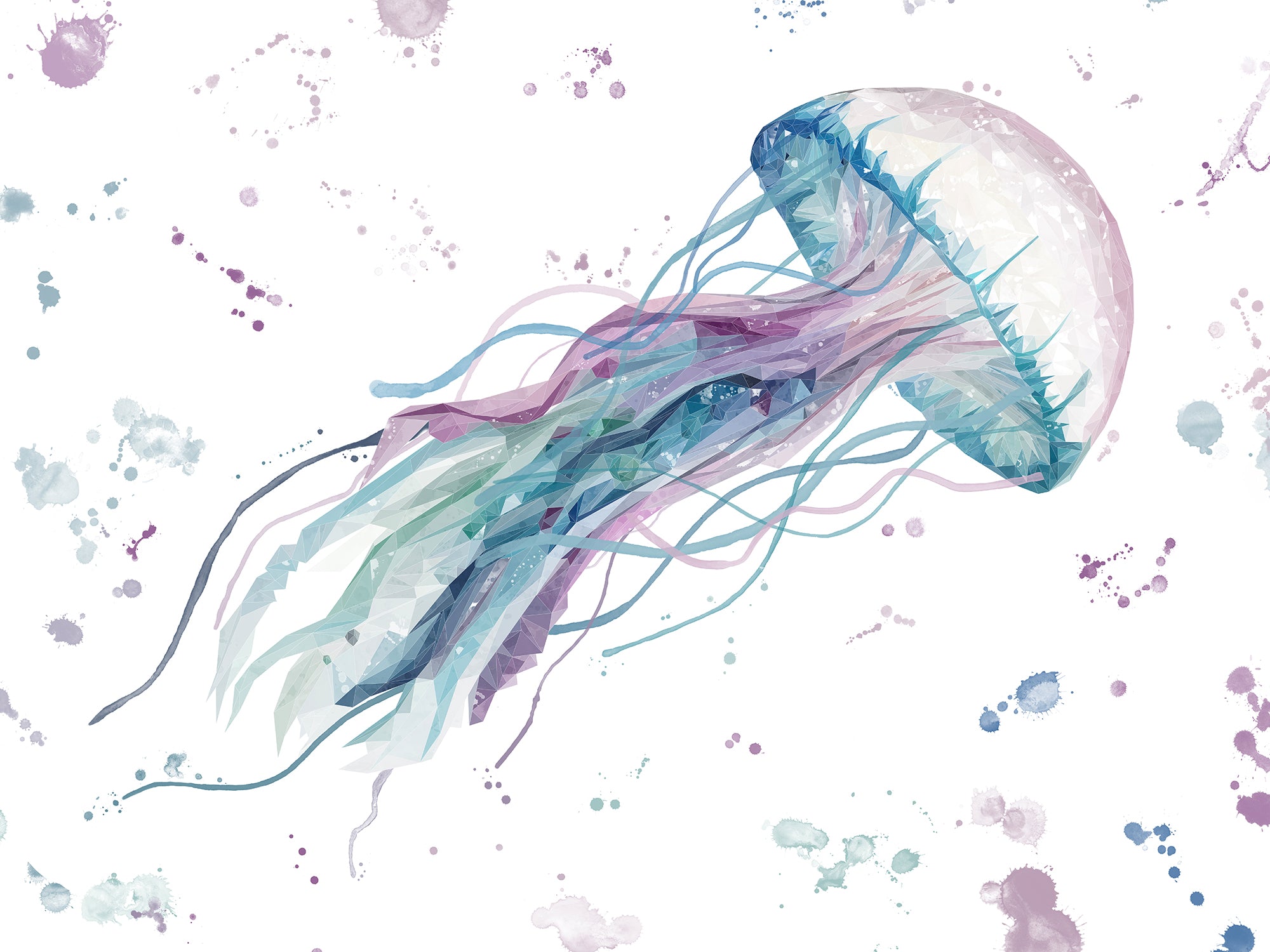 NEW! "Ophelia" Jellyfish Kitchen Splashback - Andy Thomas Artworks