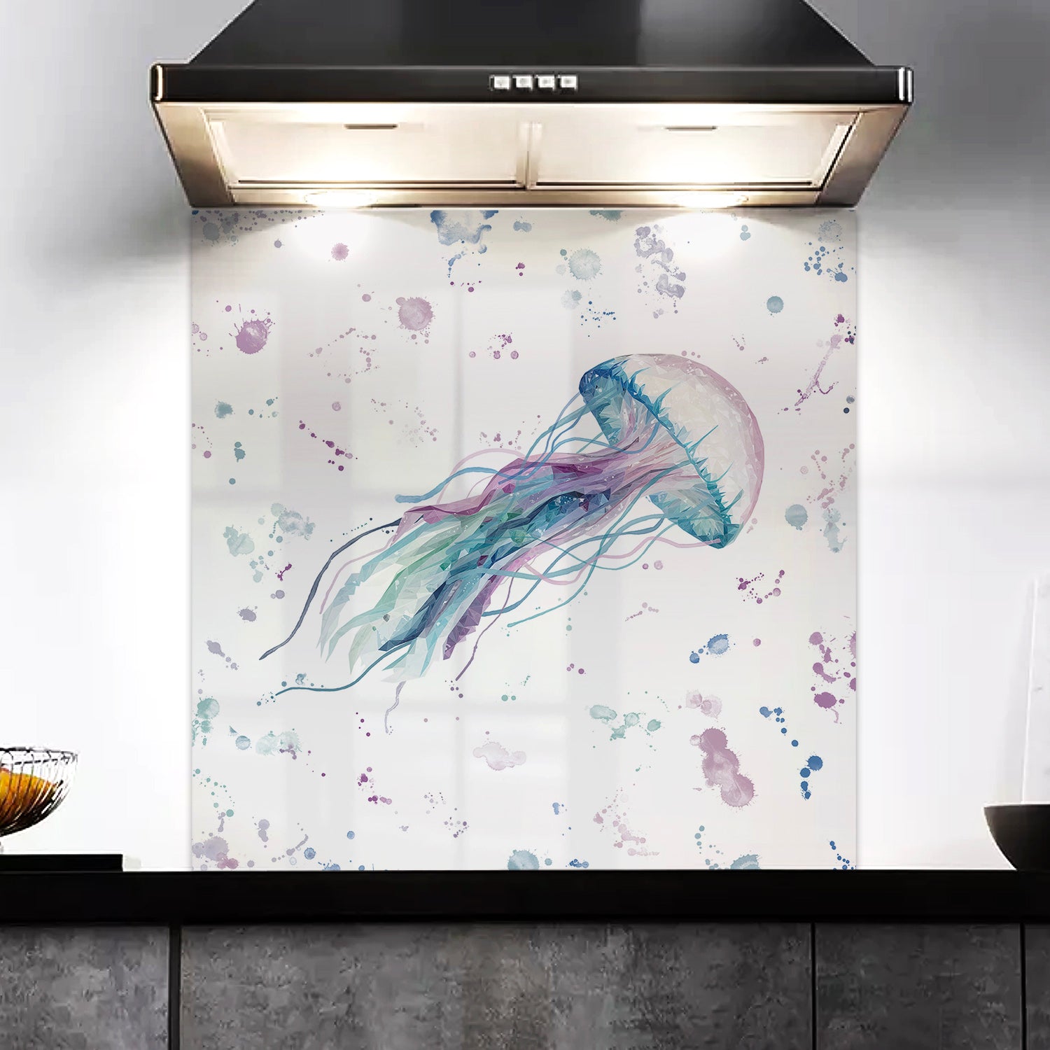 NEW! "Ophelia" Jellyfish Kitchen Splashback - Andy Thomas Artworks
