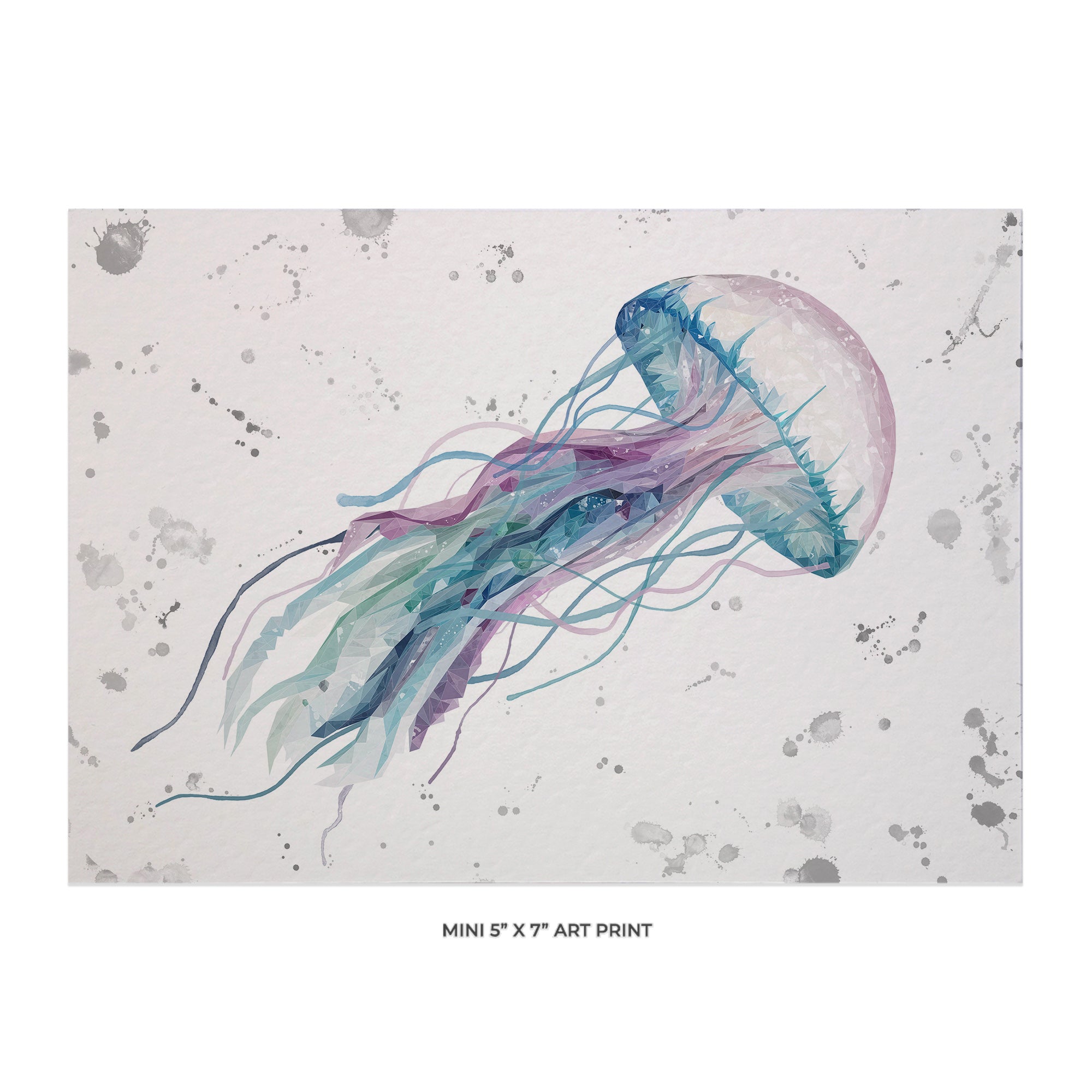 "Ophelia" (Grey Background) Jellyfish 5x7 Mini Print - Andy Thomas Artworks