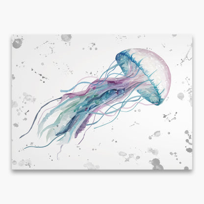 "Ophelia" Jellyfish (Grey Background) Canvas Print - Andy Thomas Artworks