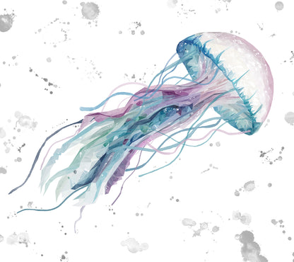 NEW! "Ophelia" Jellyfish (Grey Background) Kitchen Splashback - Andy Thomas Artworks