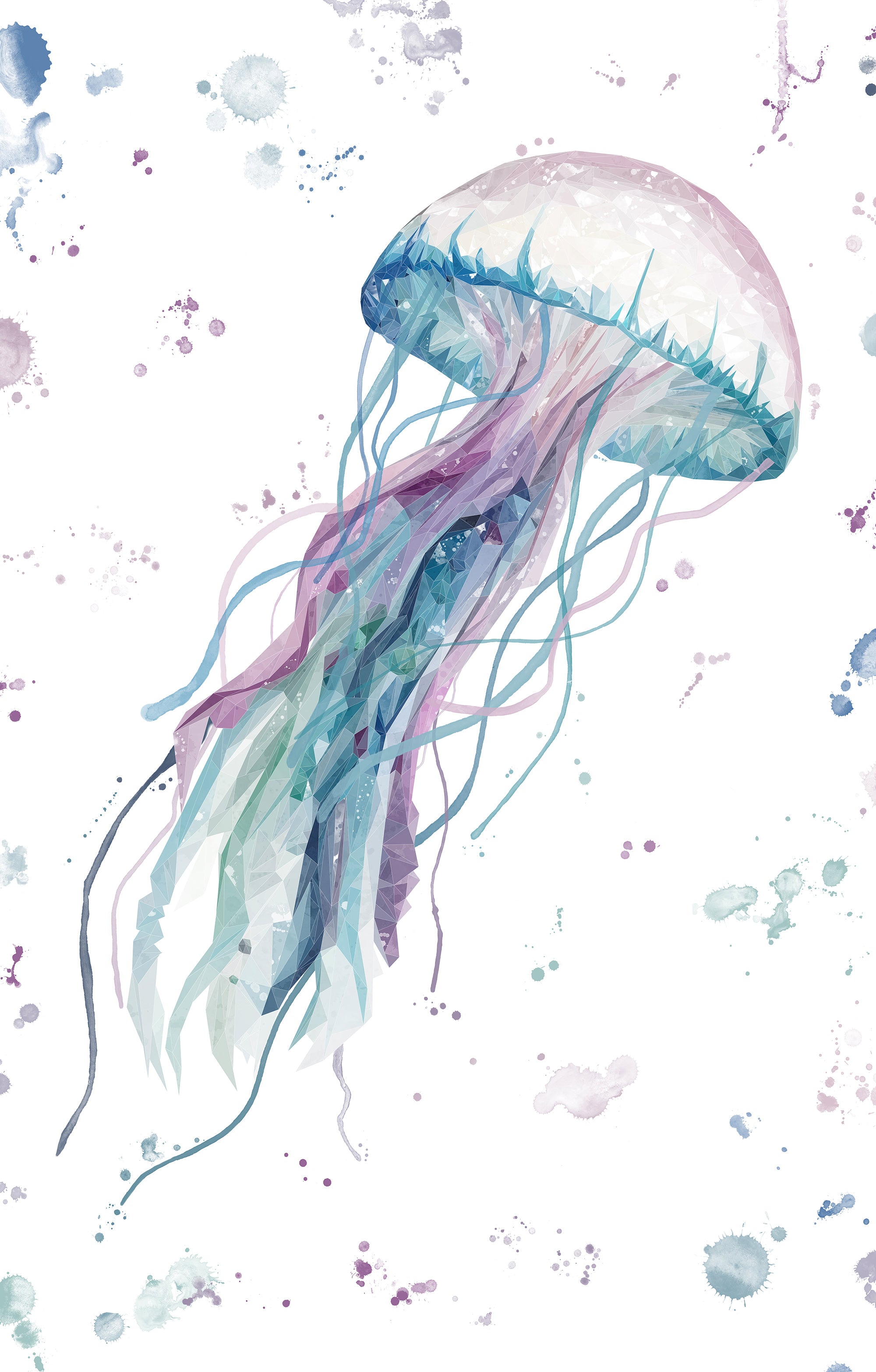 NEW! "Ophelia" Jellyfish Portrait Version Kitchen Splashback - Andy Thomas Artworks