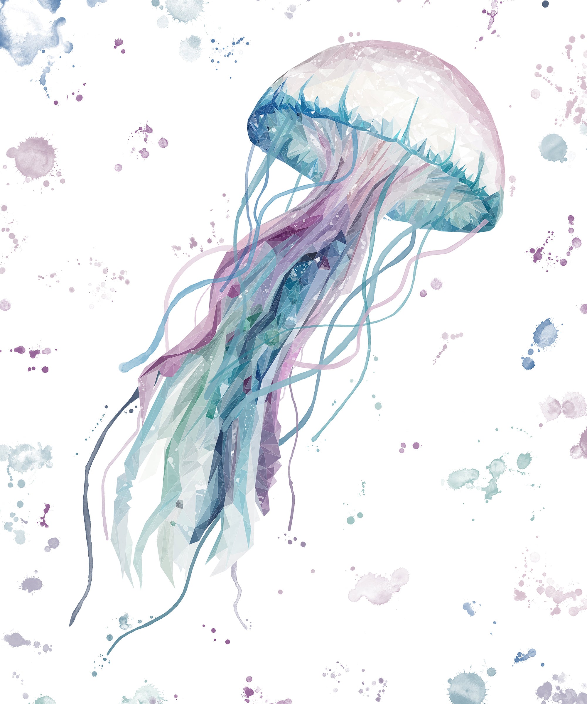 NEW! "Ophelia" Jellyfish Portrait Version Kitchen Splashback - Andy Thomas Artworks