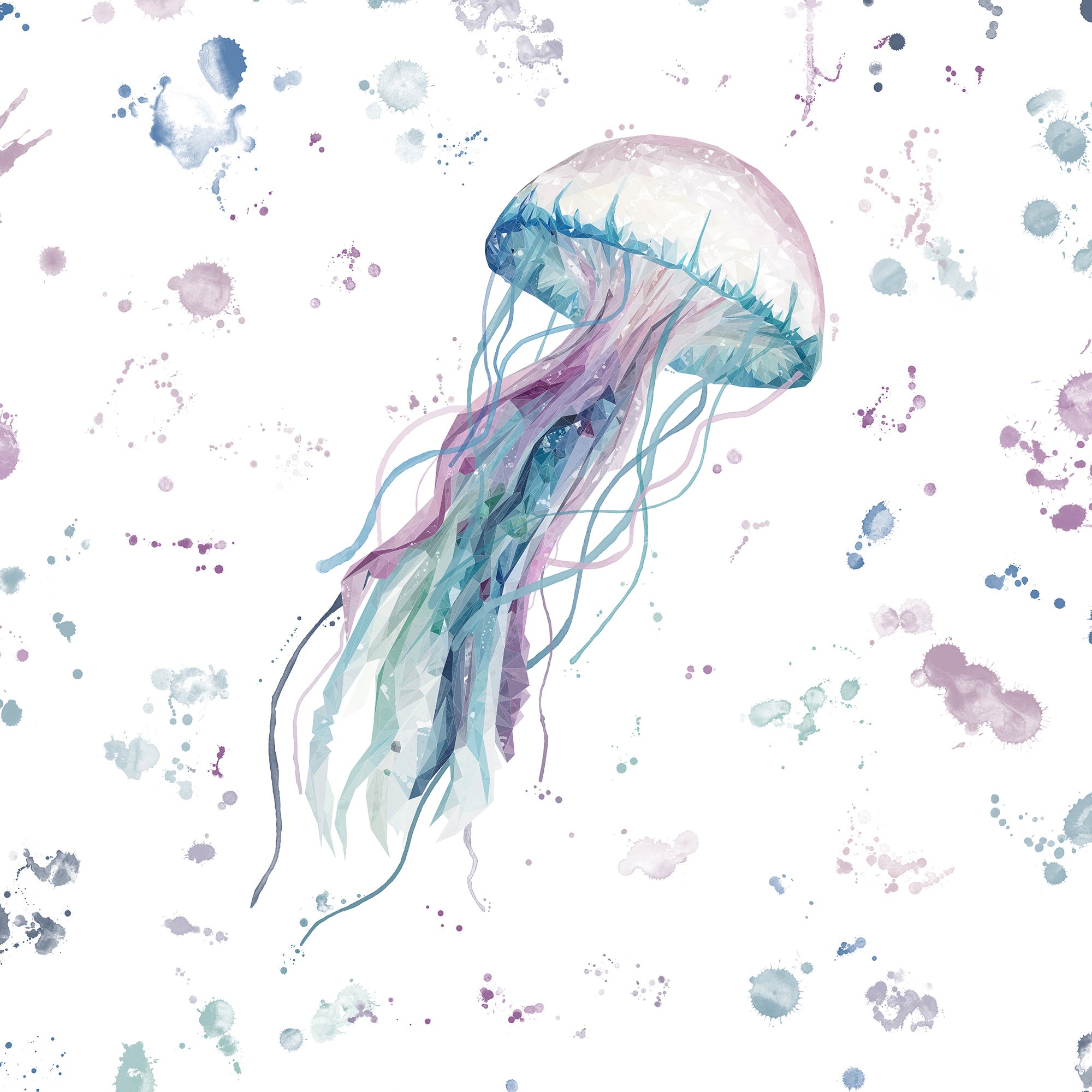 NEW! "Ophelia" Jellyfish Portrait Version Kitchen Splashback - Andy Thomas Artworks