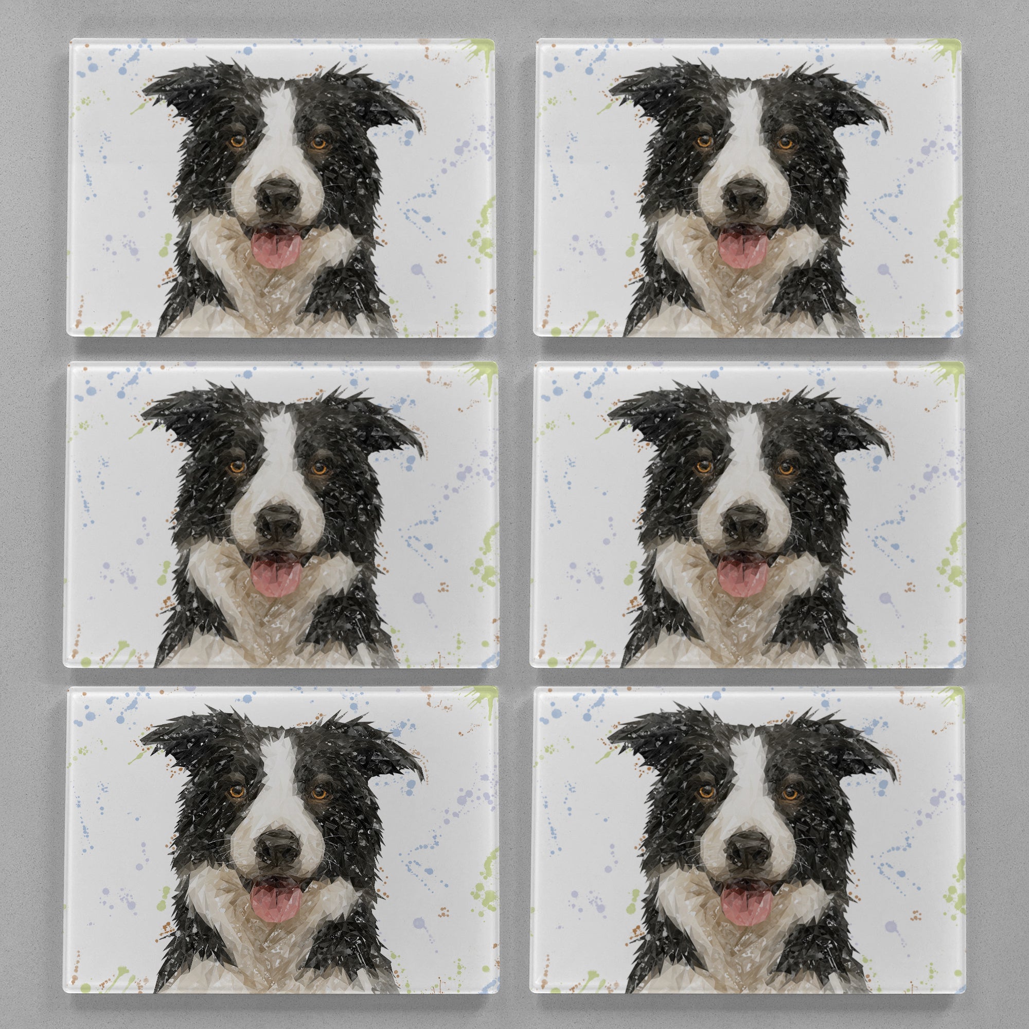 NEW! "Shep" Border Collie Premium Glass Placemat