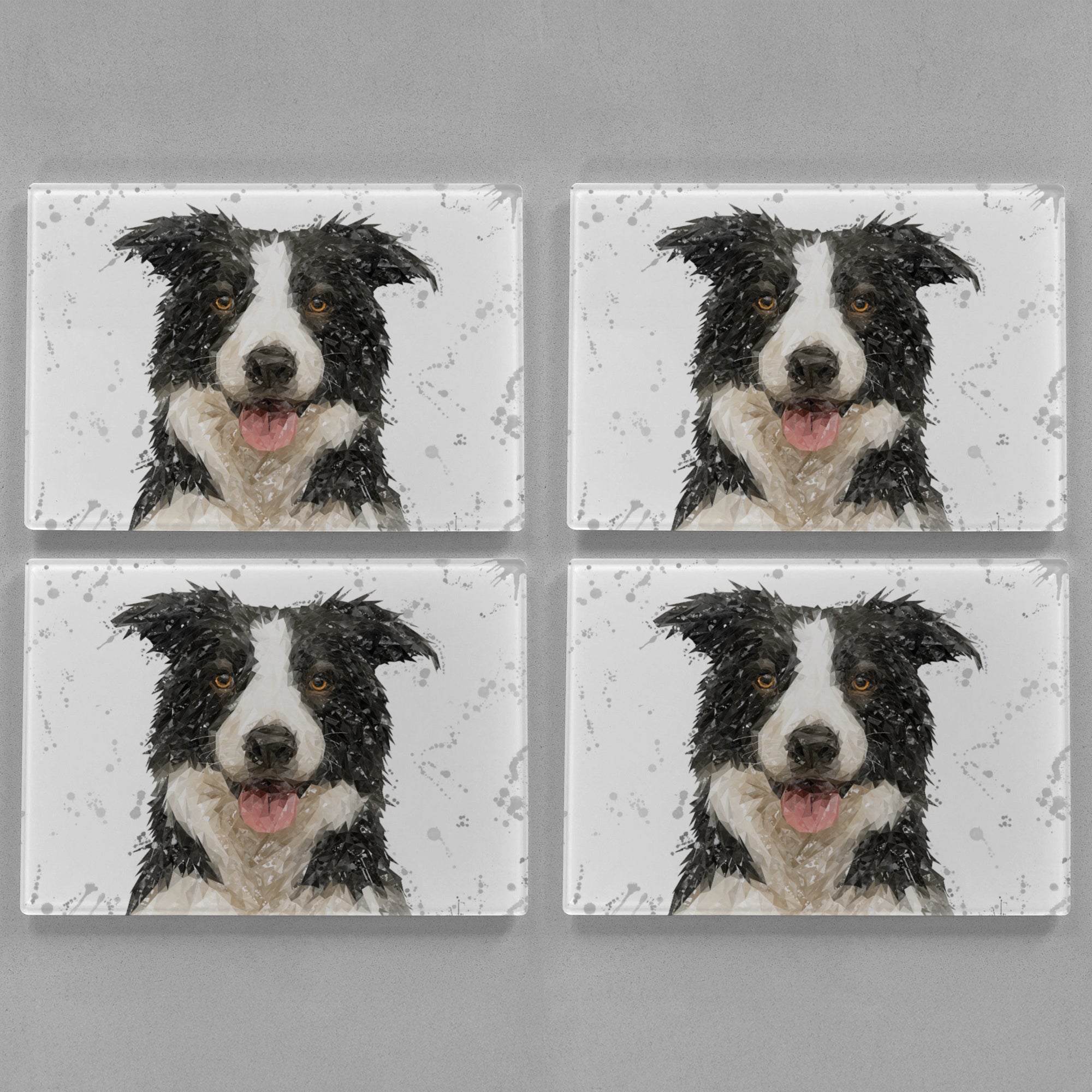 NEW! "Shep" Border Collie Premium Glass Placemat