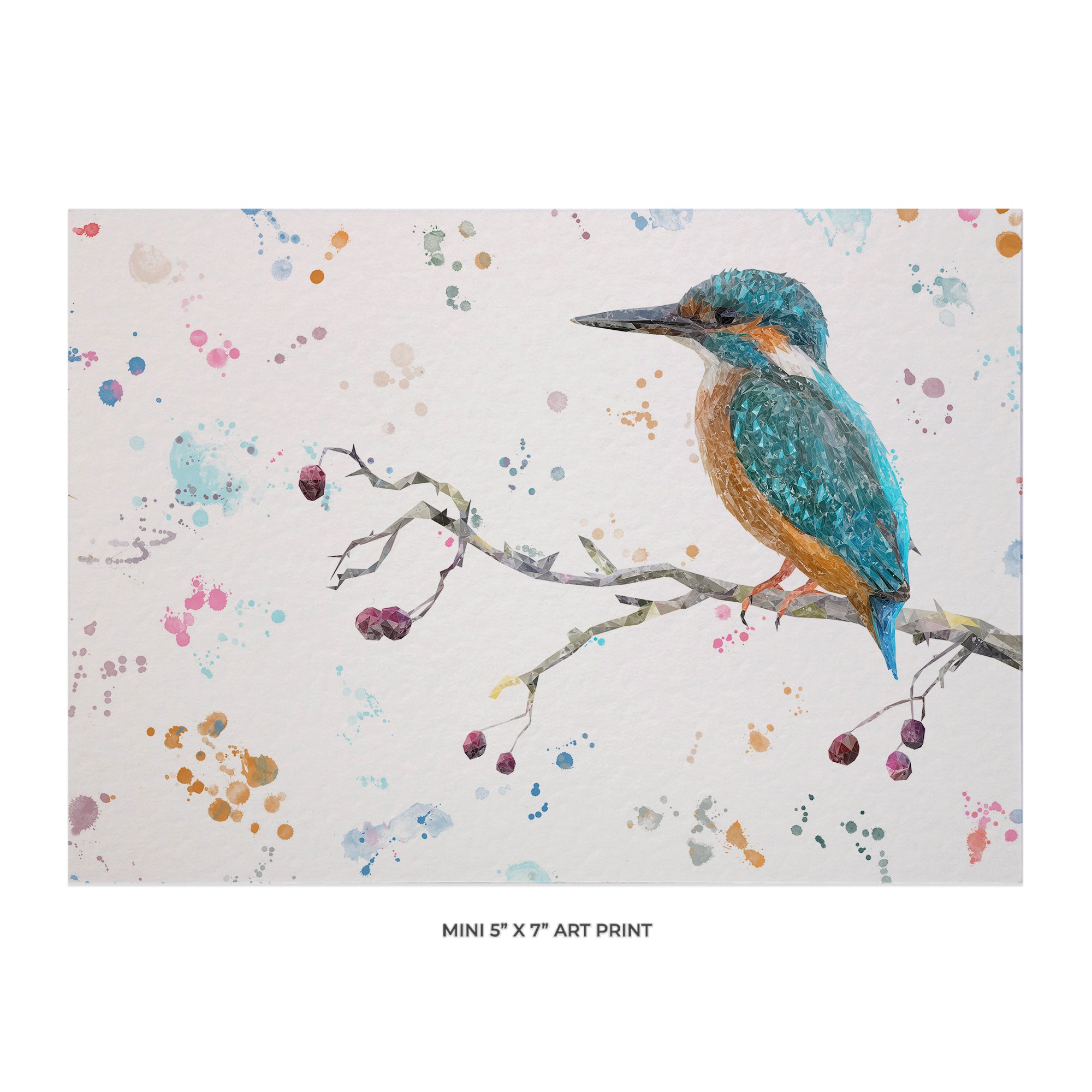 NEW! "On the Lookout" The Kingfisher 5x7 Mini Print - Andy Thomas Artworks