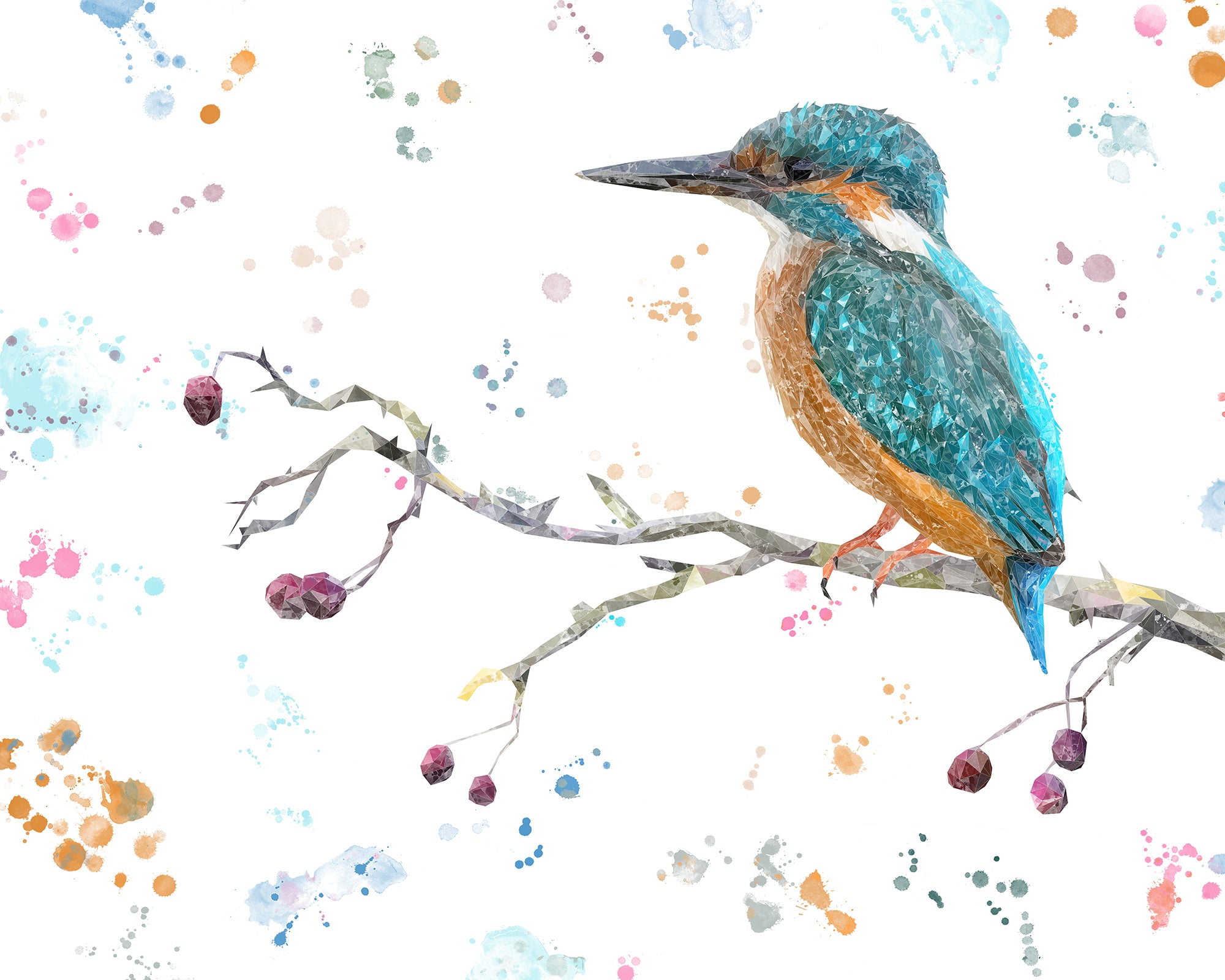 NEW! "On the Lookout" The Kingfisher Canvas Print - Andy Thomas Artworks