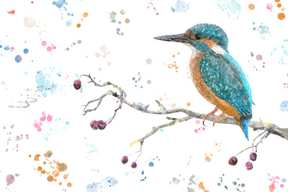 NEW! "On the Lookout" The Kingfisher Glass Wall Art - Andy Thomas Artworks